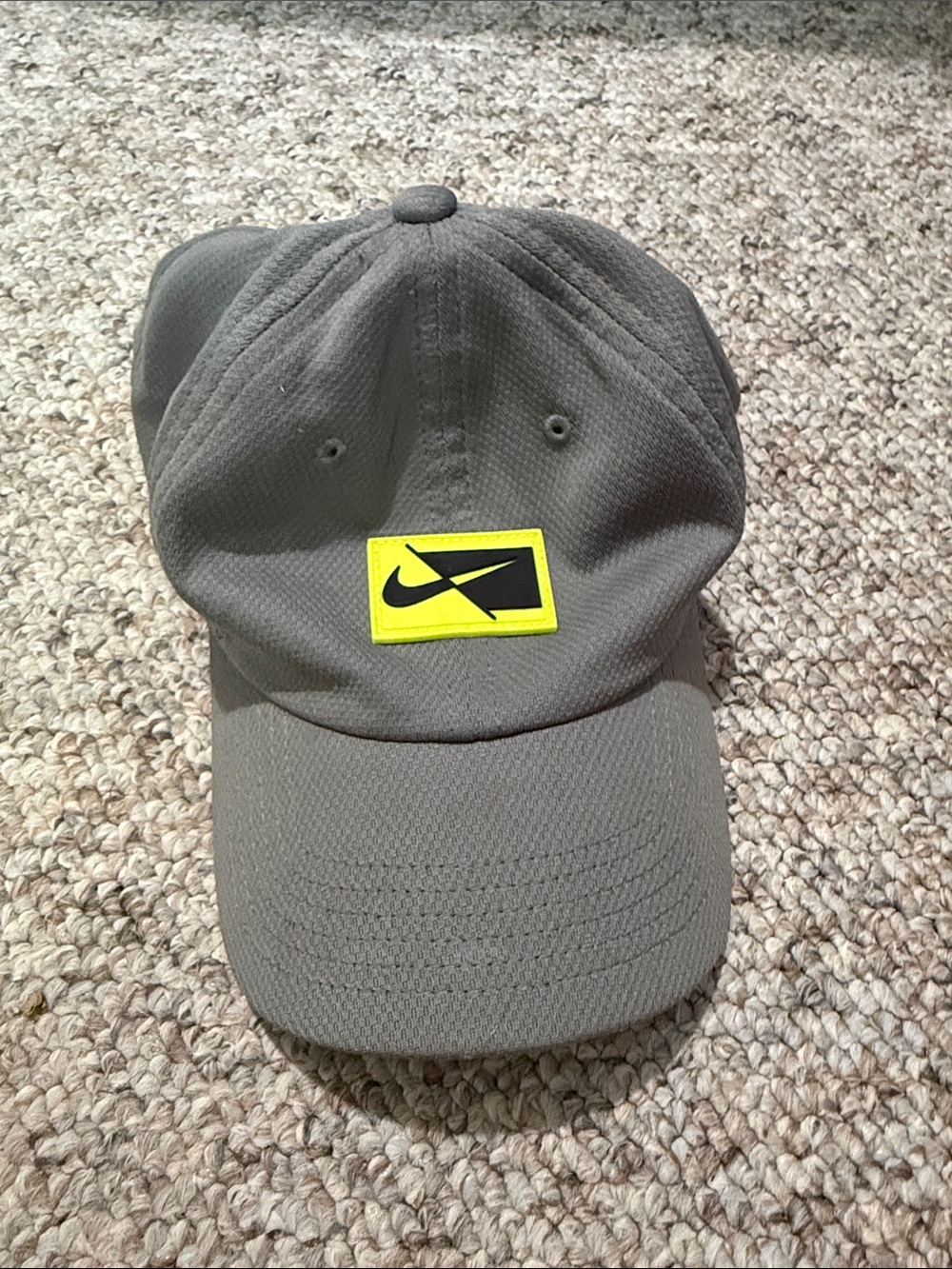 Nike Gray Cap with Neon Yellow Nike Patch